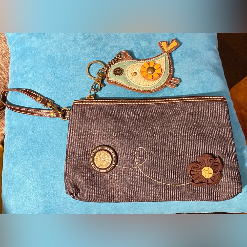Chala denim bag and keychain/change purse